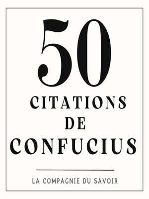 cover image of 50 citations de Confucius